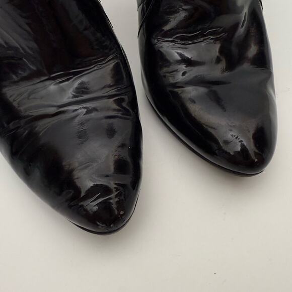 Burberry Patent Leather Quilted Heeled Booties Ankle Boots Black 38.5 / US 8.5 - Picture 6 of 15
